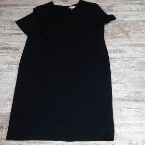Vintage Solid Black Short Sleeve Casual Staple Dress